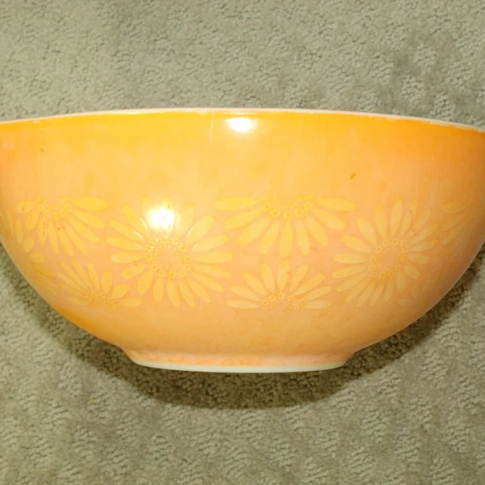 Complete Set of 4 Pyrex Vtg Sunflower 441 - 444 Nesting Cinderella Mixing Bowl